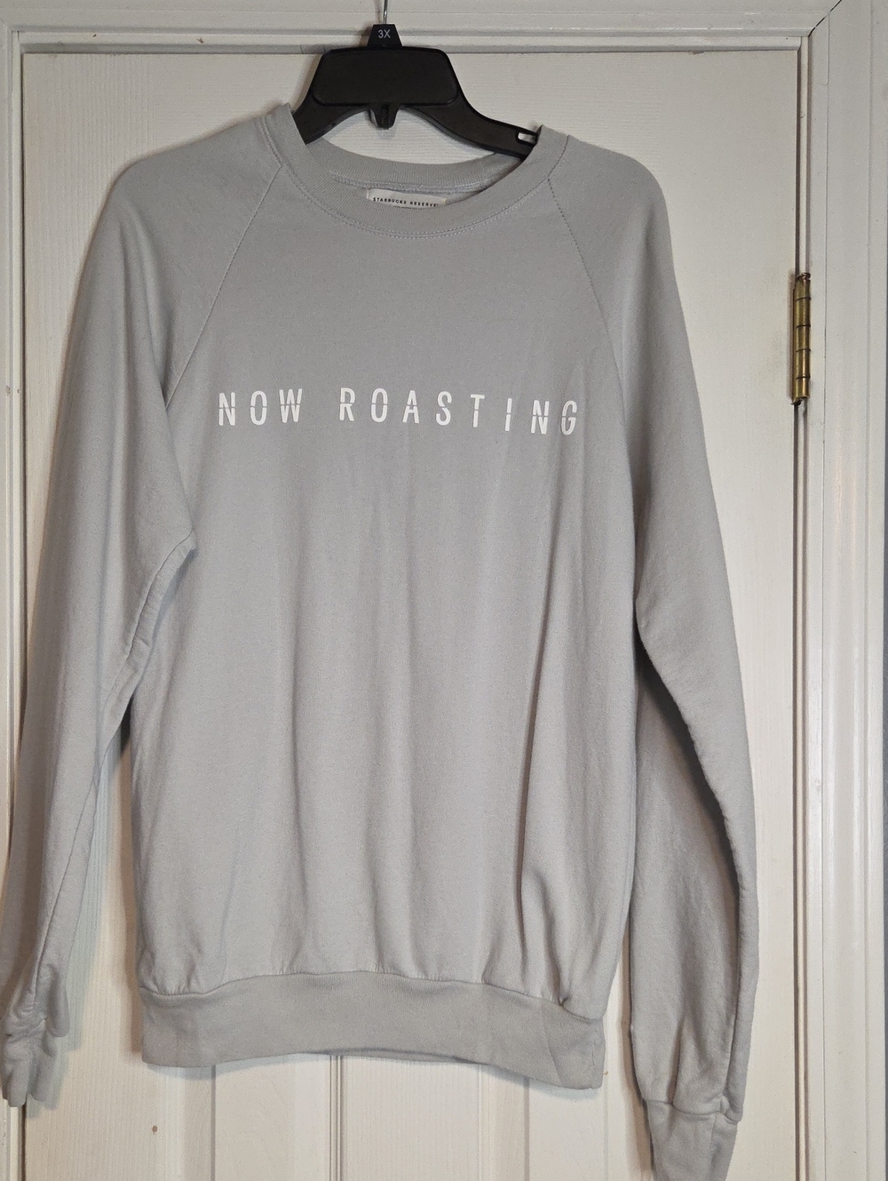 Starbucks Light Gray NOW ROASTING Organic Cotton Crewneck Sweatshirt